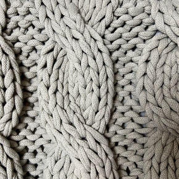 Pottery Barn bundle chunky cable knit large throw pillow taupe beige - Picture 3 of 8